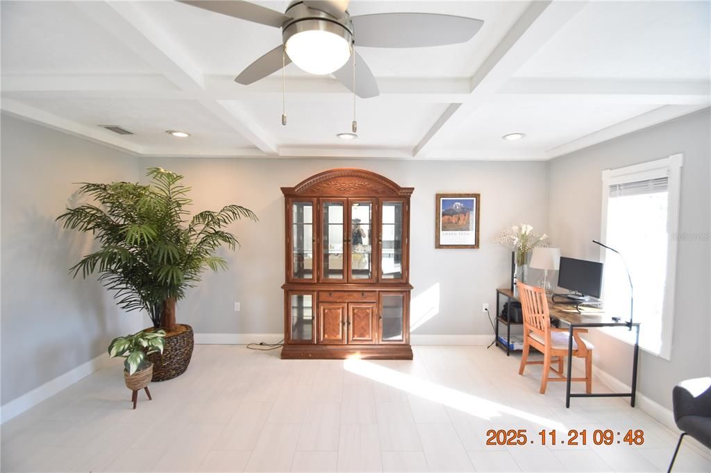 Home Office, Interior, Recessed Lighting, Wood Texture Flooring