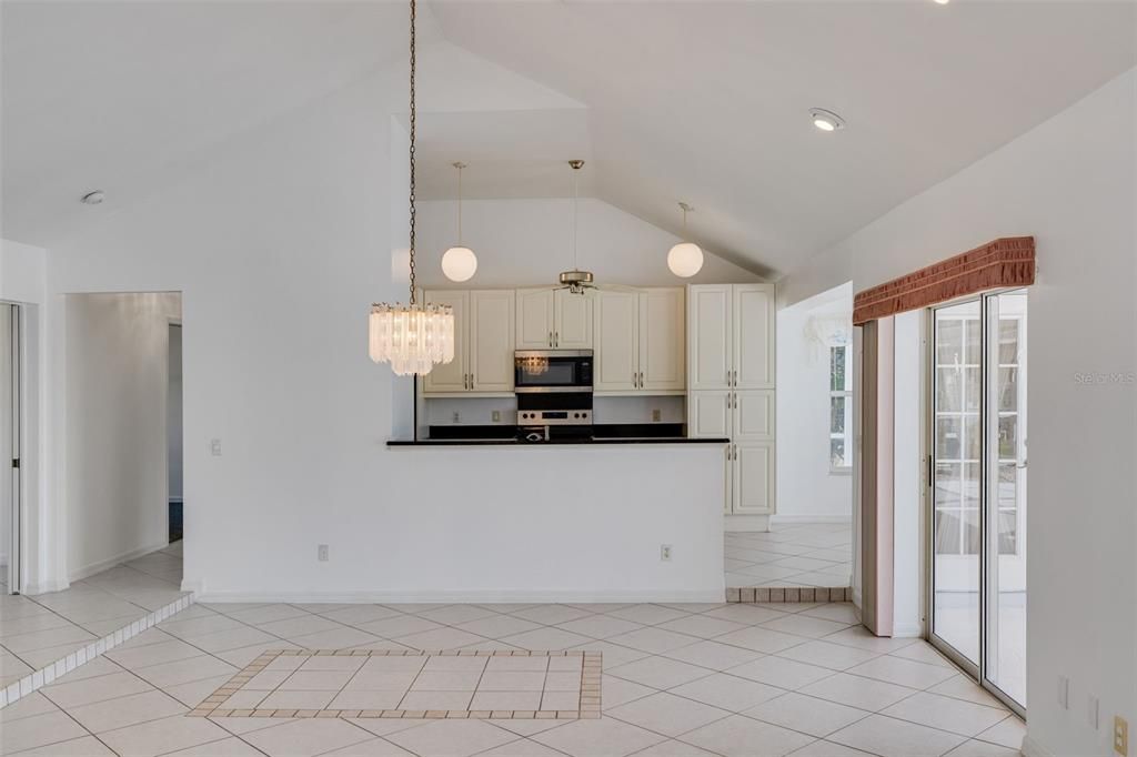 Chandelier, Interior, Kitchen, Pendant Lights, Recessed Lighting, Stainless Steel Appliances