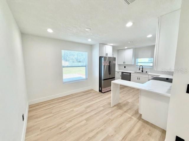 Interior, Kitchen, Recessed Lighting, Wood Texture Flooring