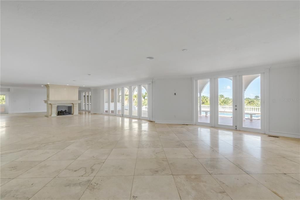 Empty room, Fireplace, Interior, Recessed Lighting