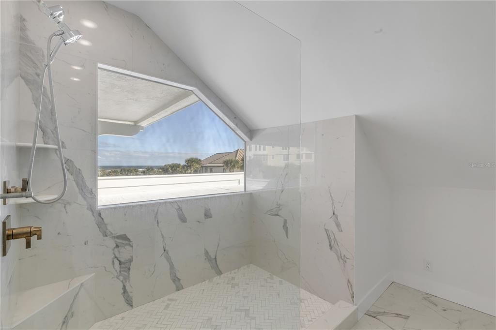 Bathroom, Interior, Marble, Marble Walls, Recessed Lighting
