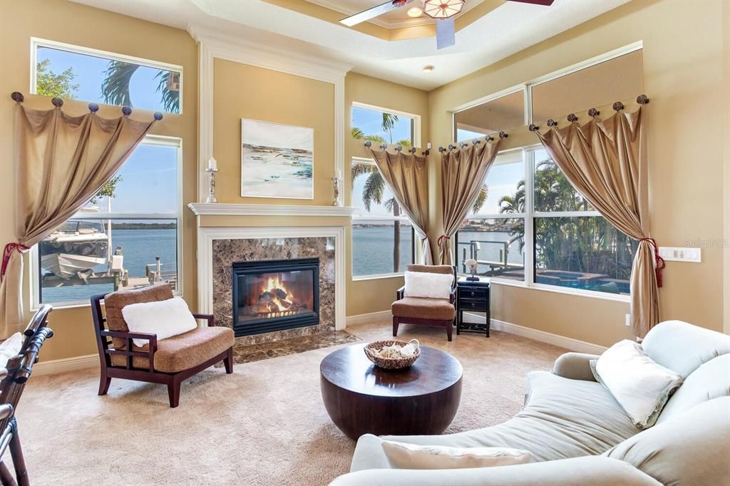 Fireplace, Interior, Living room, Water