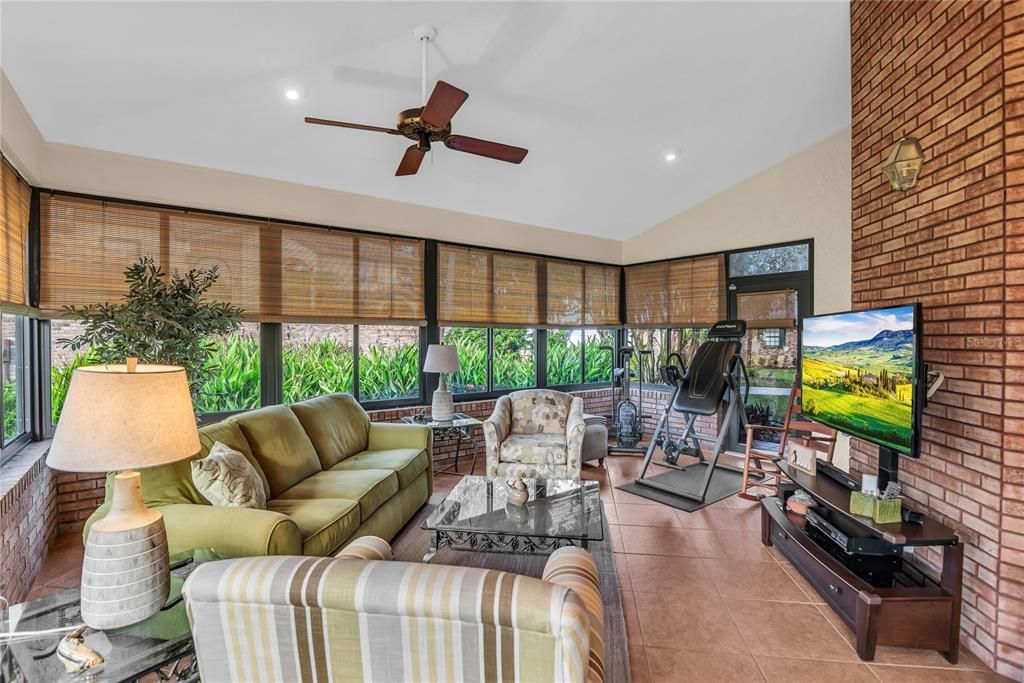 Interior, Living room, Recessed Lighting, Stone Walls