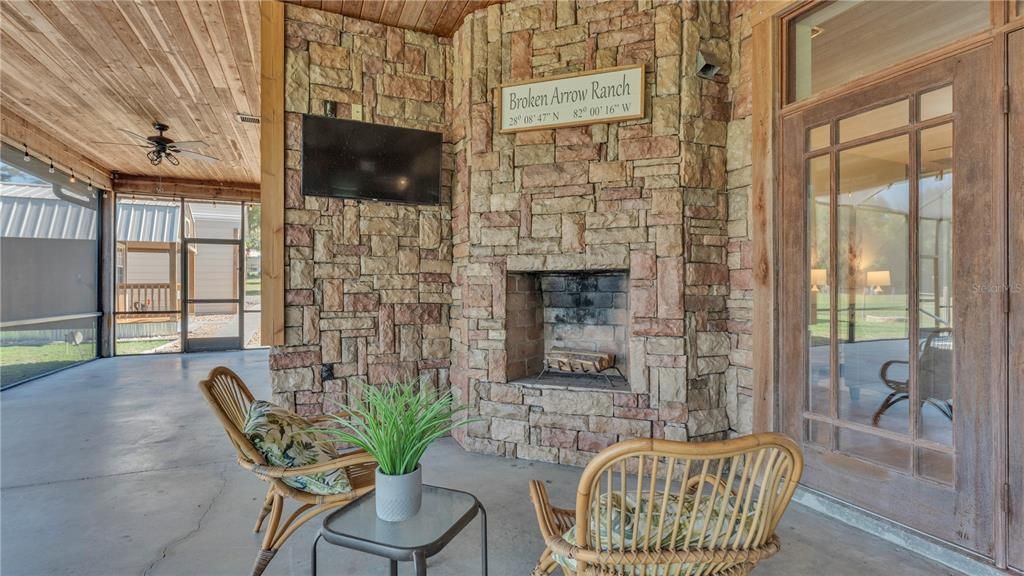 Exterior, Fireplace, Stone Walls