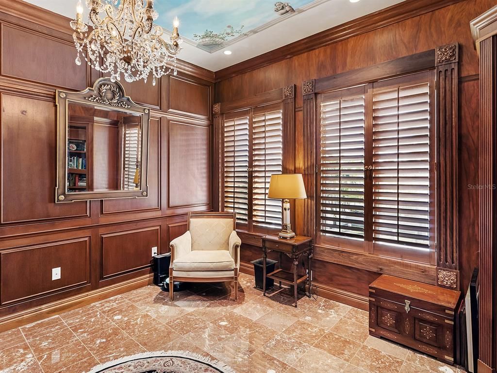 Chandelier, Interior, Recessed Lighting, Wooden Walls