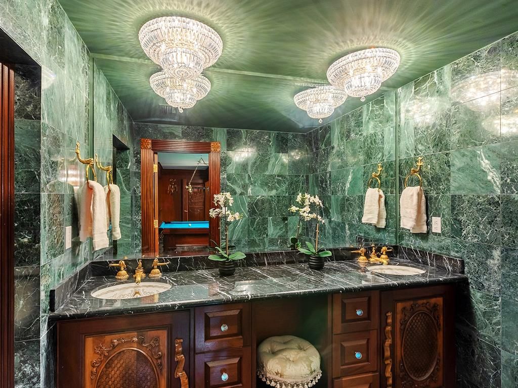 Bathroom, Chandelier, Interior