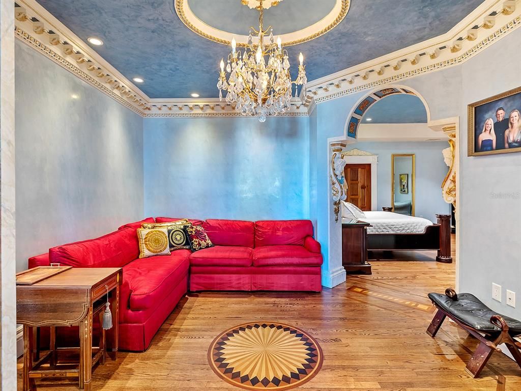 Chandelier, Interior, Recessed Lighting, Wood Texture Flooring