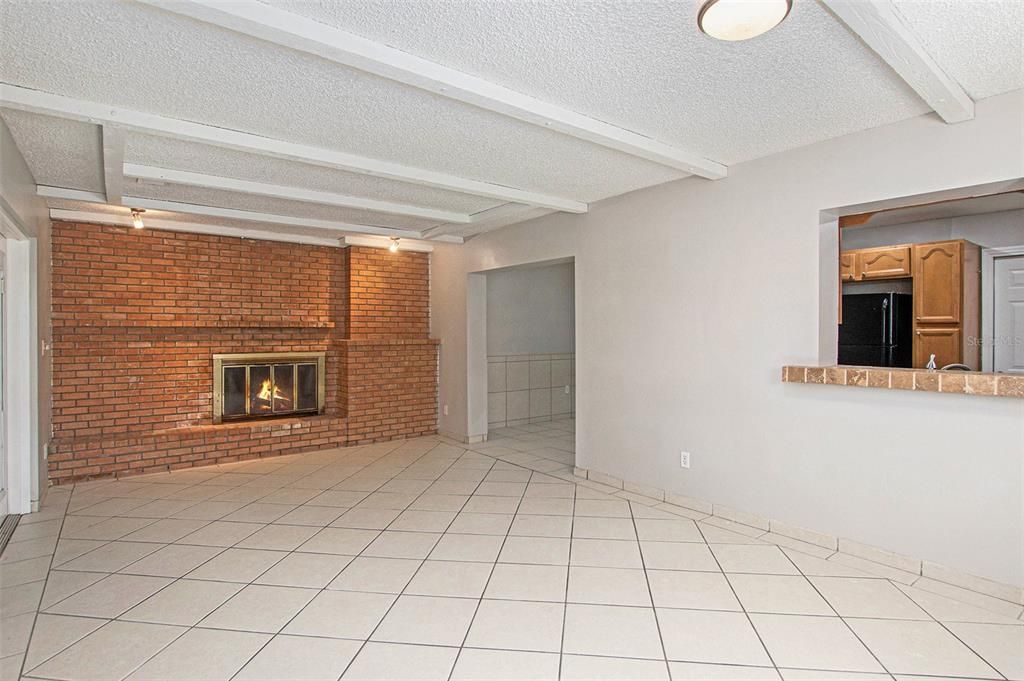 Empty room, Fireplace, Interior, Stone Walls