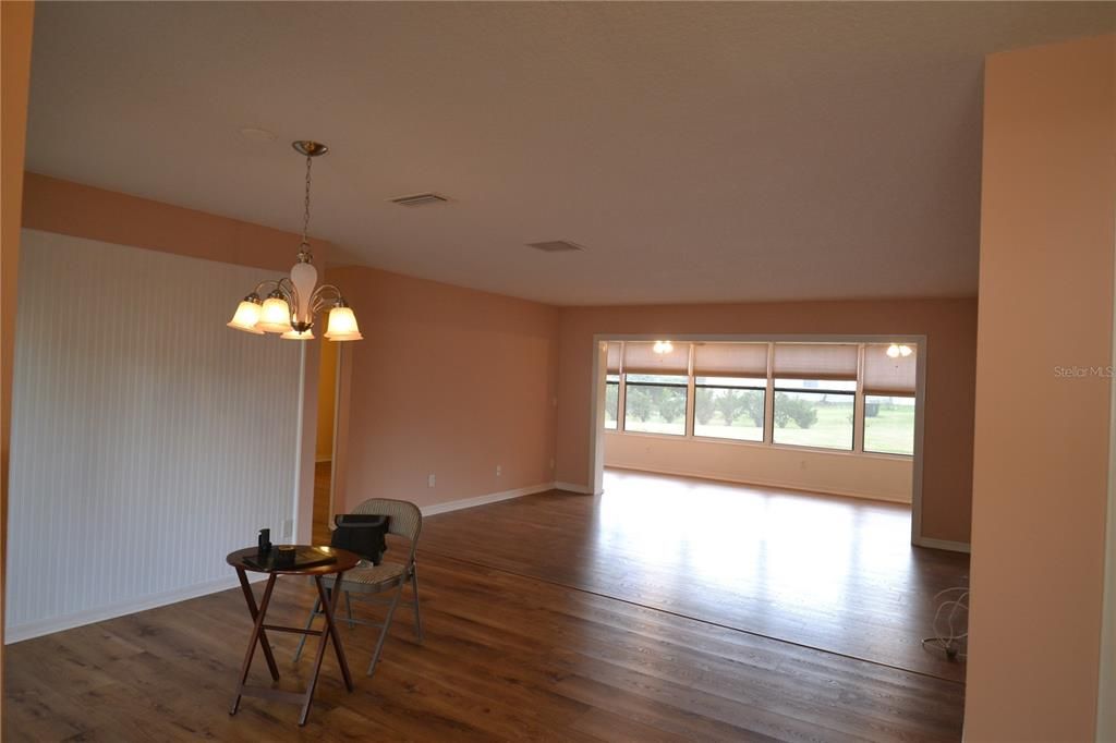 Chandelier, Empty room, Interior, Wood Texture Flooring