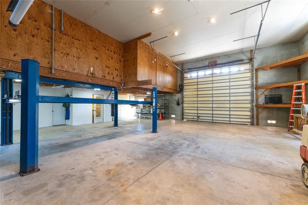 Garage, Interior, Recessed Lighting, Wooden Walls