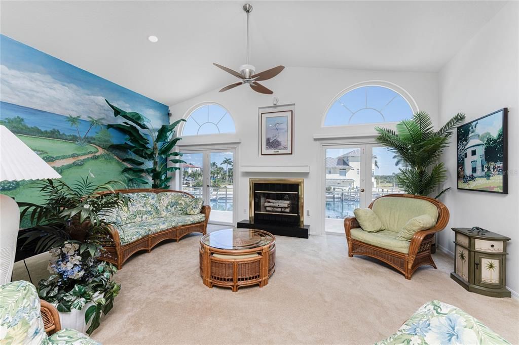 Fireplace, Interior, Living room, Recessed Lighting