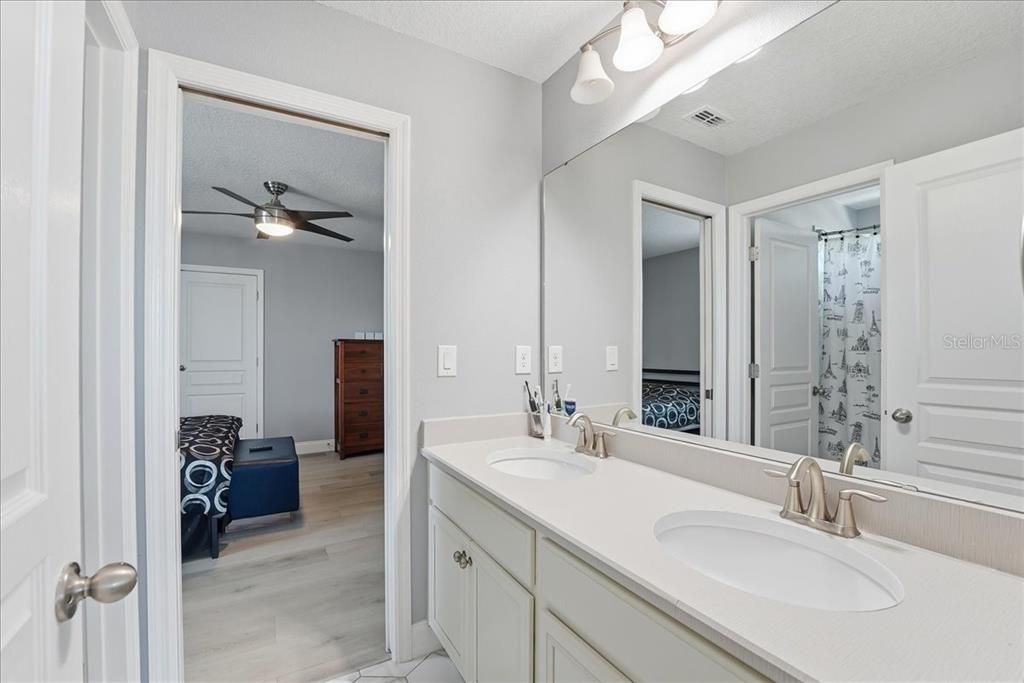 Bathroom, Dual Sink Vanities, Interior, Wood Texture Flooring
