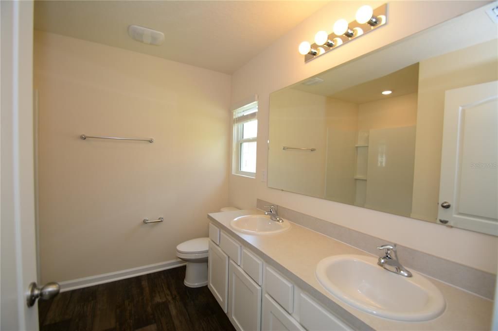 Bathroom, Dual Sink Vanities, Interior, Wood Texture Flooring