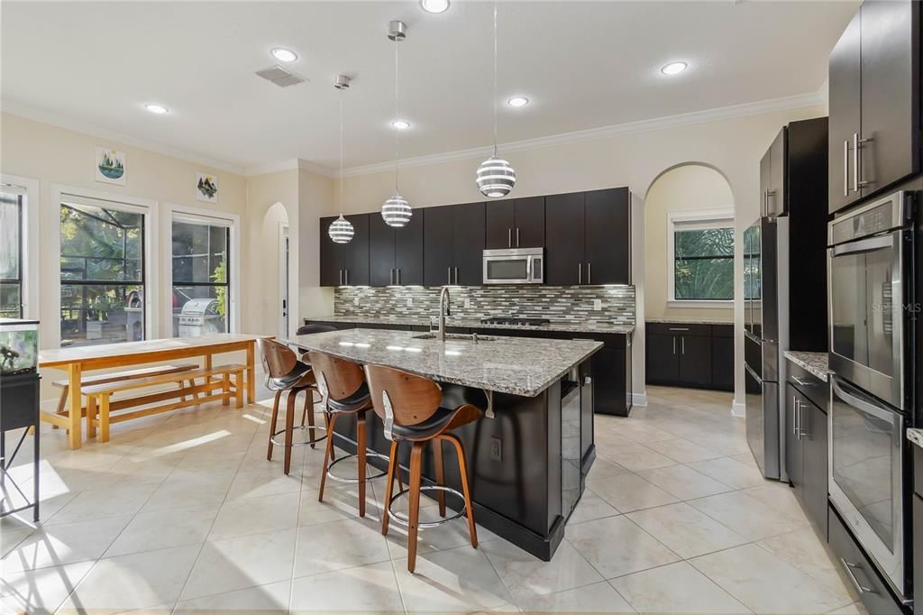 Interior, Kitchen, Pendant Lights, Recessed Lighting, Stainless Steel Appliances