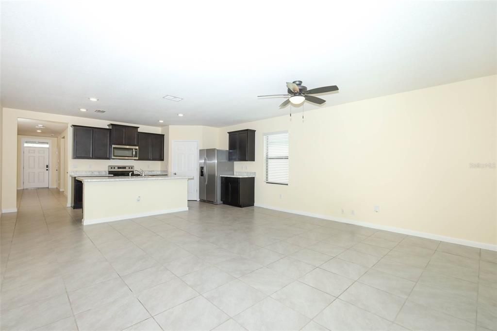 Empty room, Interior, Kitchen, Recessed Lighting, Stainless Steel Appliances