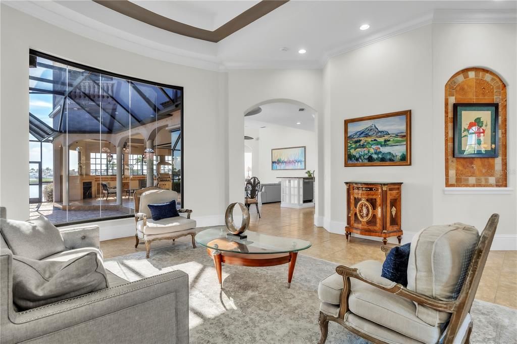 Interior, Living room, Recessed Lighting