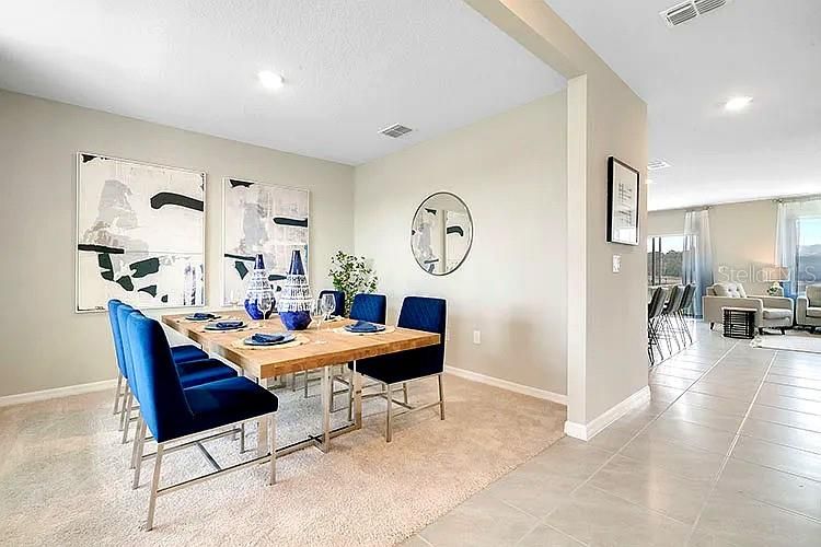 Dining room, Interior, Recessed Lighting