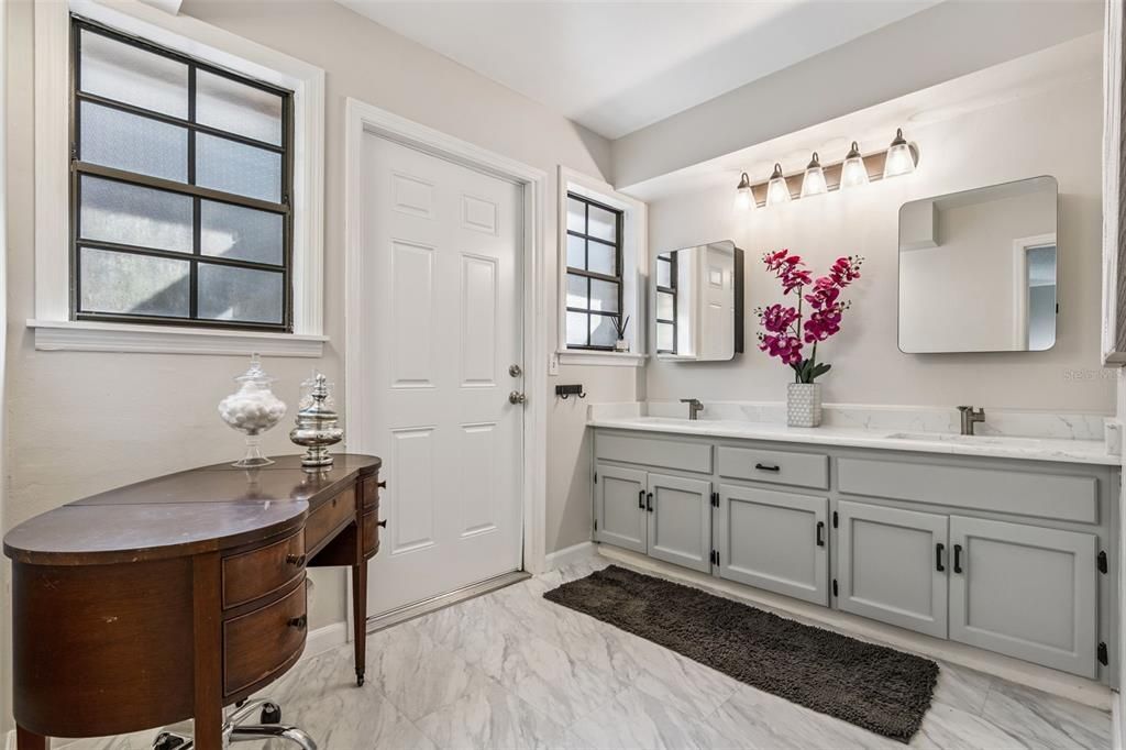 Bathroom, Dual Sink Vanities, Interior, Marble