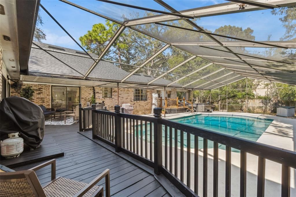 Glass Ceilings, Interior, Pool, Stone Walls, Sun Room, Wood Texture Flooring