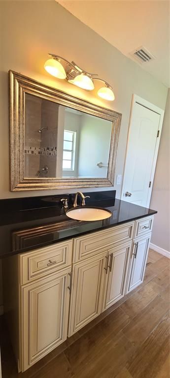 Bathroom, Dual Sink Vanities, Interior, Wood Texture Flooring