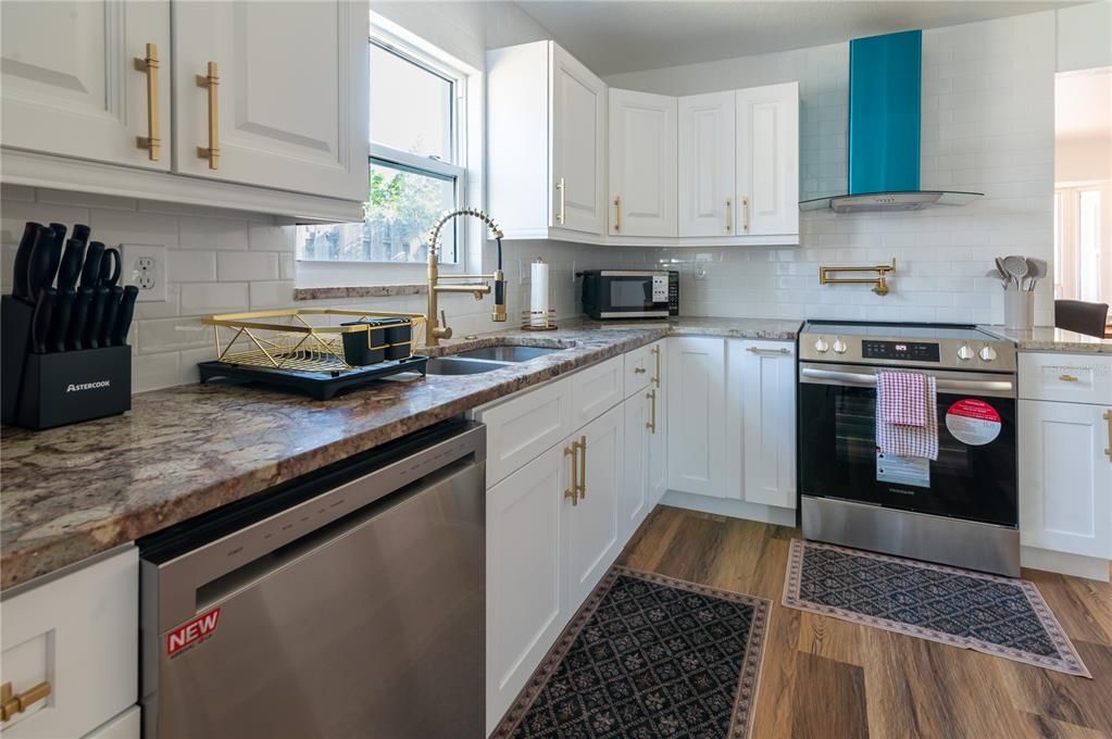 Interior, Kitchen, Stainless Steel Appliances, Wood Texture Flooring