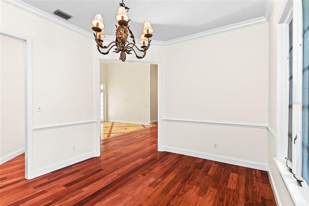 Chandelier, Empty room, Interior, Wood Texture Flooring