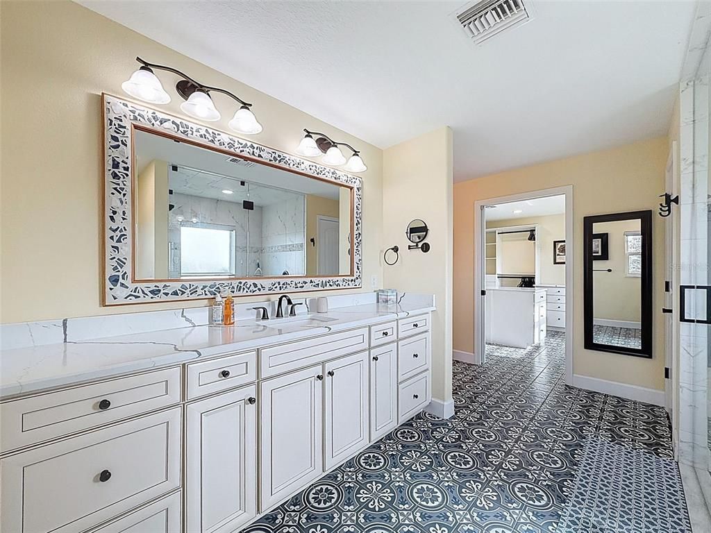 Bathroom, Dual Sink Vanities, Interior, Marble Walls