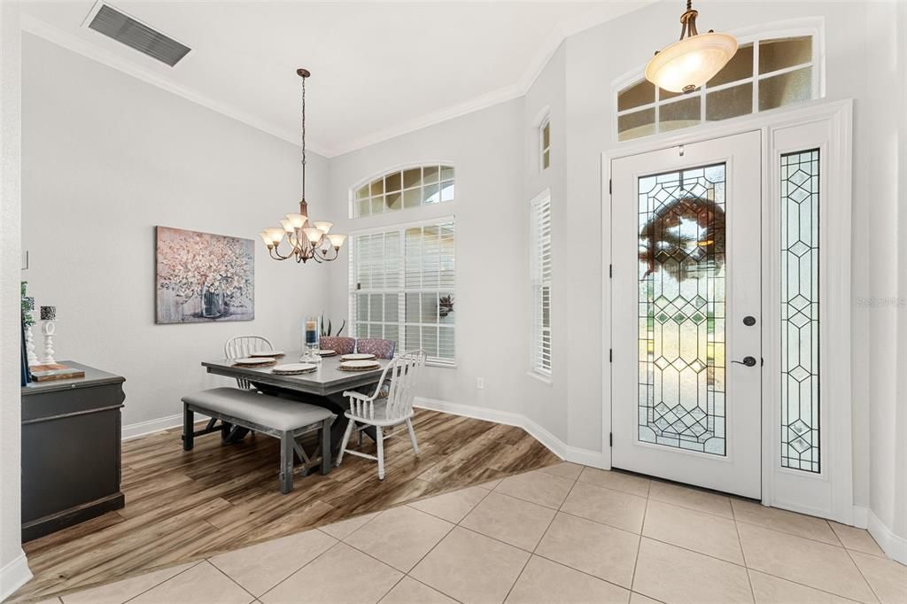 Chandelier, Dining room, Interior, Pendant Lights, Wood Texture Flooring