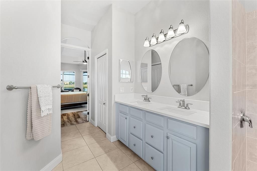 Bathroom, Bedroom, Dual Sink Vanities, Interior, Wood Texture Flooring