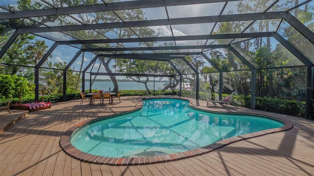 Glass Ceilings, Interior, Pool, Sun Room, Water, Wood Texture Flooring