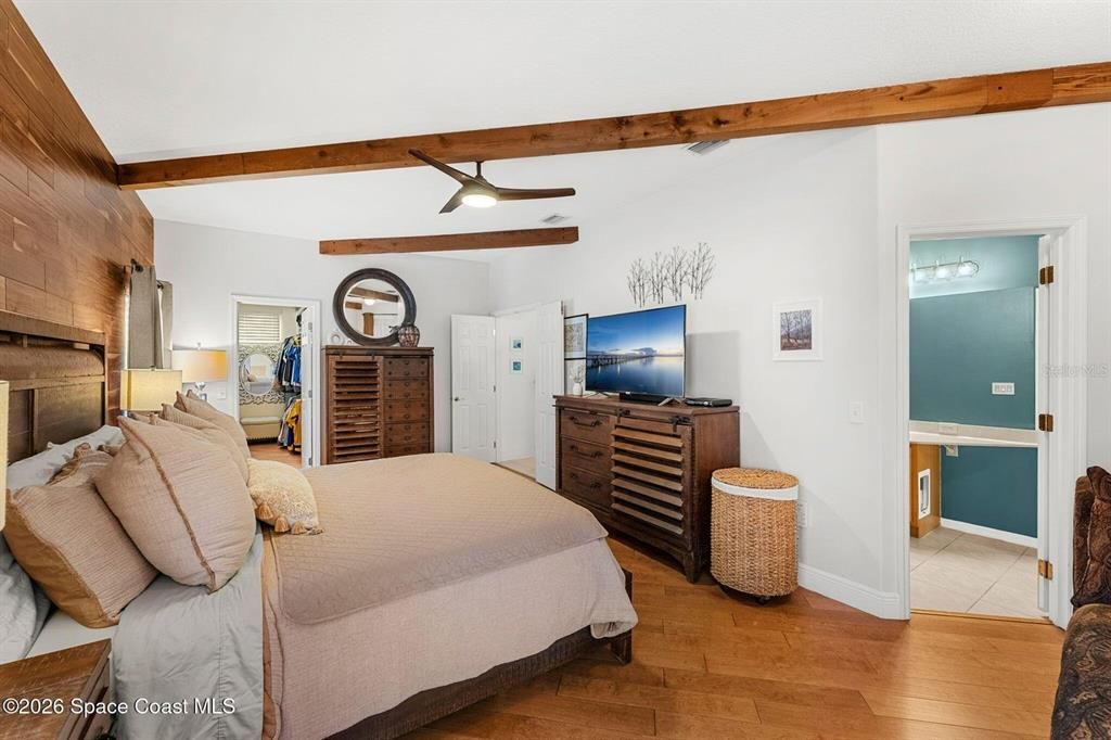 Bedroom, Interior, Wooden Beams, Wood Texture Flooring