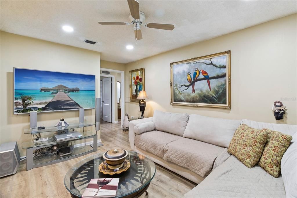 Interior, Living room, Recessed Lighting, Water, Wood Texture Flooring