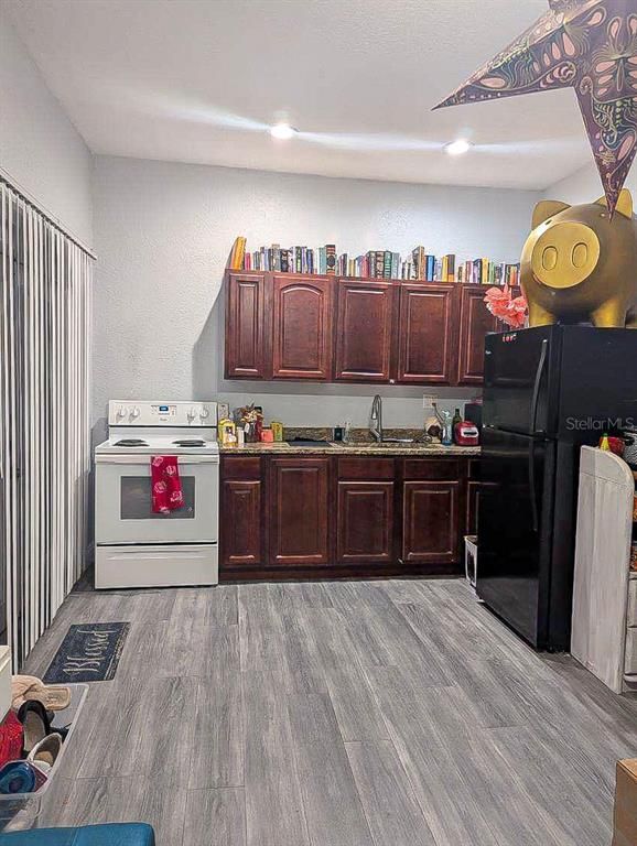 Interior, Kitchen, Recessed Lighting, Wood Texture Flooring