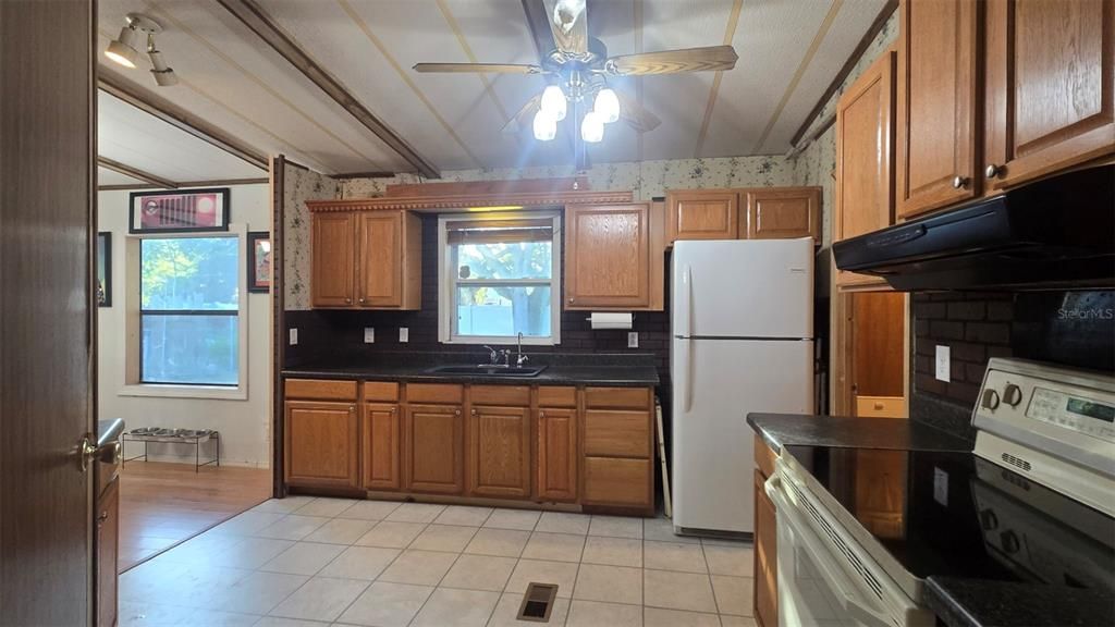 Interior, Kitchen, Wood Texture Flooring