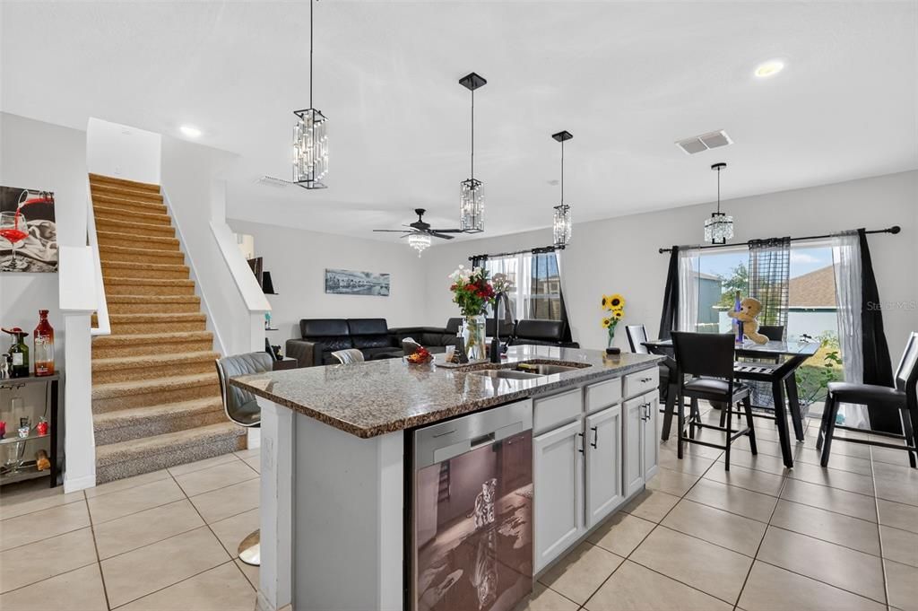Dining room, Interior, Kitchen, Pendant Lights, Recessed Lighting