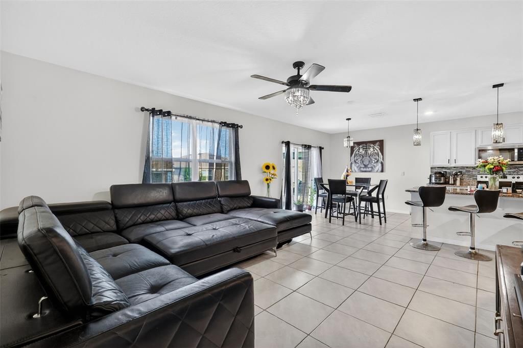 Dining room, Interior, Kitchen, Living room, Pendant Lights, Recessed Lighting