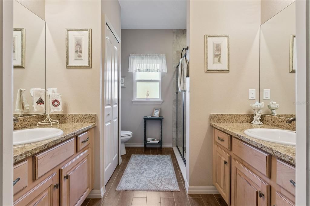 Bathroom, Dual Sink Vanities, Interior, Wood Texture Flooring