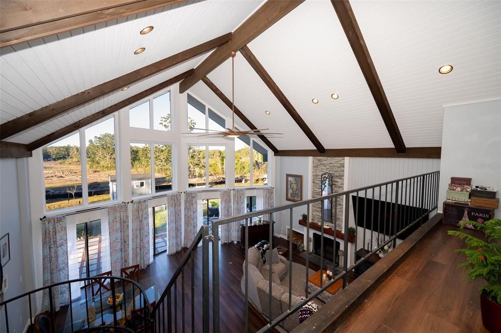 Interior, Recessed Lighting, Wooden Beams, Wood Texture Flooring