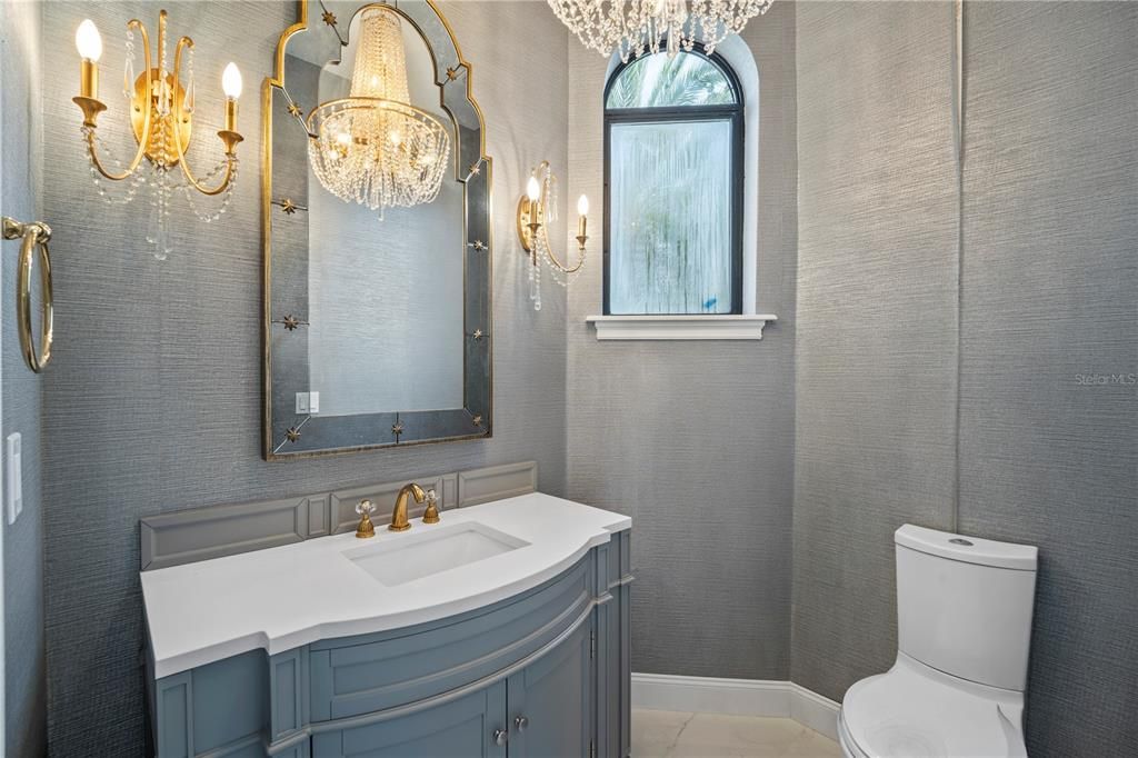 Bathroom, Chandelier, Interior