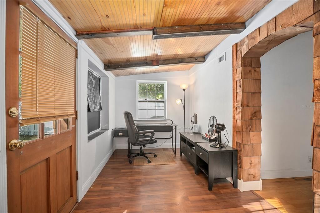 Home Office, Interior, Wooden Beams, Wooden Ceilings, Wood Texture Flooring