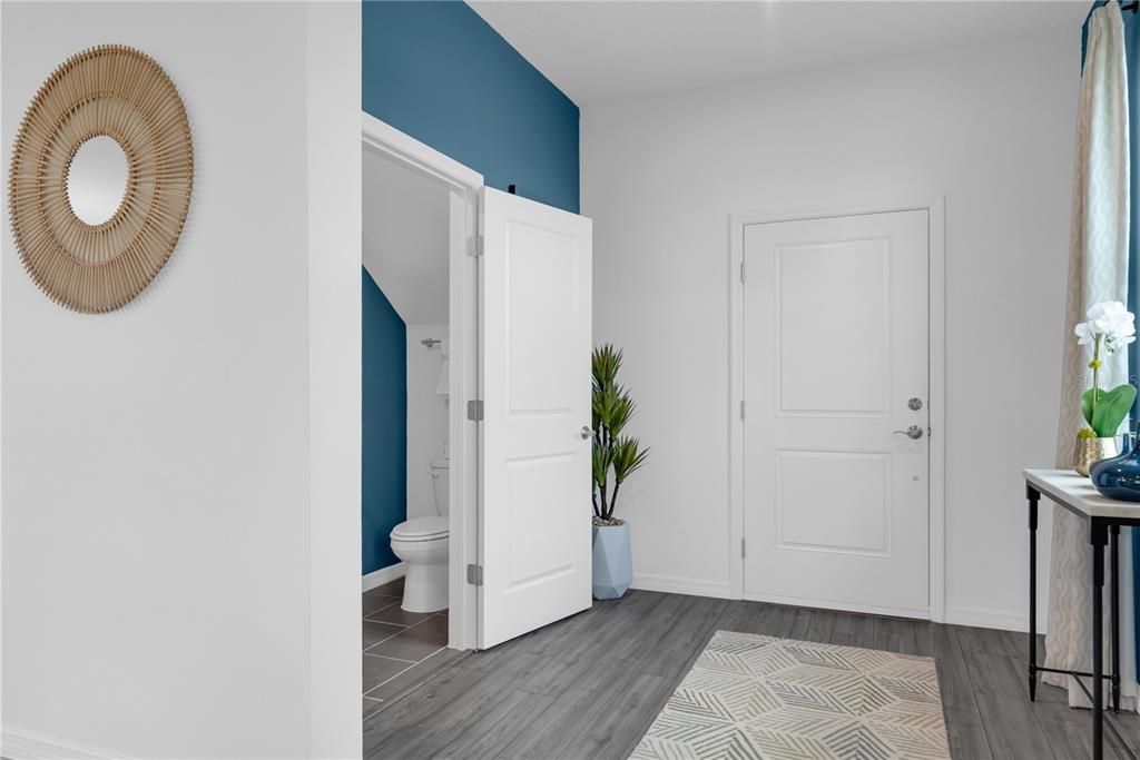 Bathroom, Interior, Wood Texture Flooring