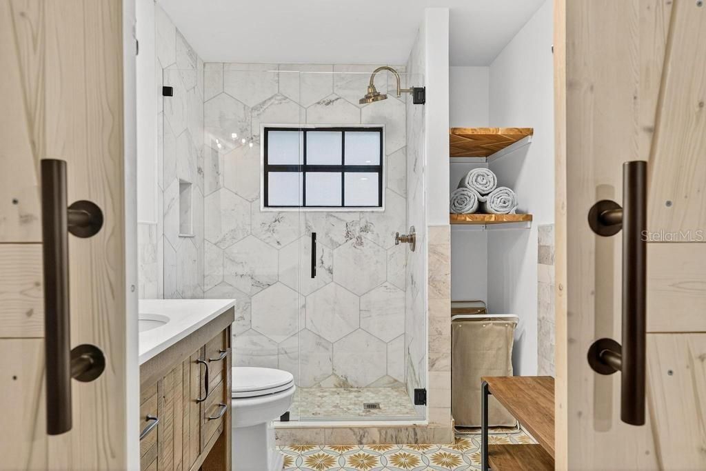 Bathroom, Interior, Marble Walls