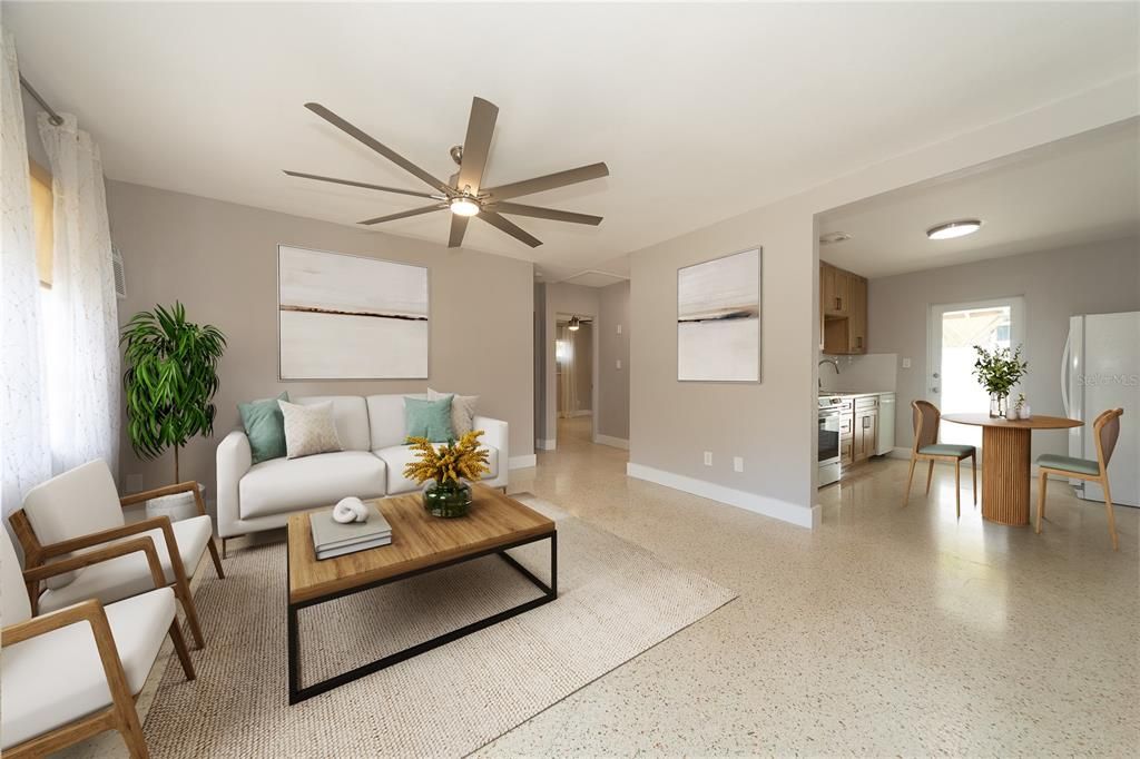 Dining room, Interior, Kitchen, Living room