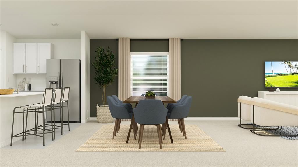 Dining room, Interior, Kitchen, Recessed Lighting