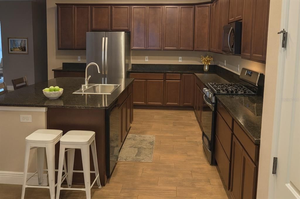 Interior, Kitchen, Wood Texture Flooring