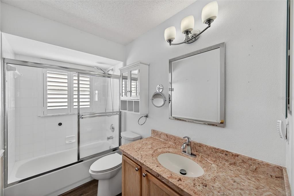 Bathroom, Glass Shower, Interior, Wood Texture Flooring