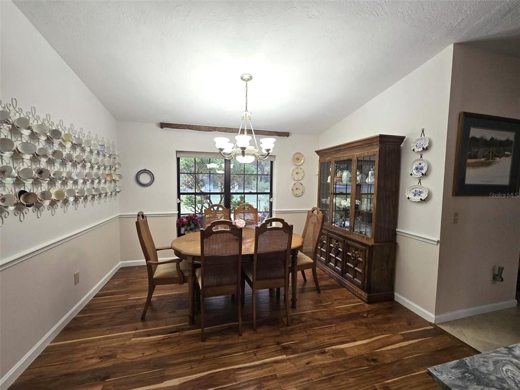 Chandelier, Dining room, Interior, Wood Texture Flooring