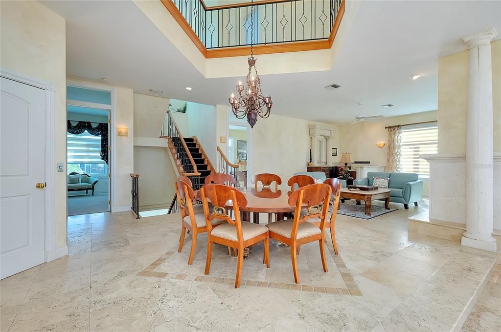 Chandelier, Dining room, Interior, Living room, Recessed Lighting