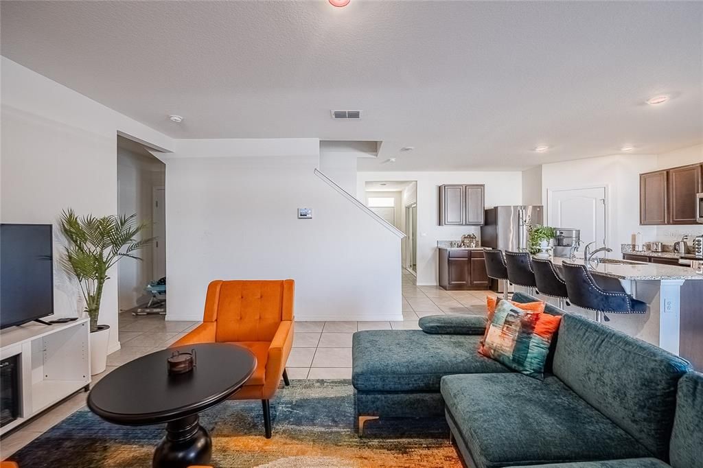 Dining room, Interior, Kitchen, Living room, Recessed Lighting