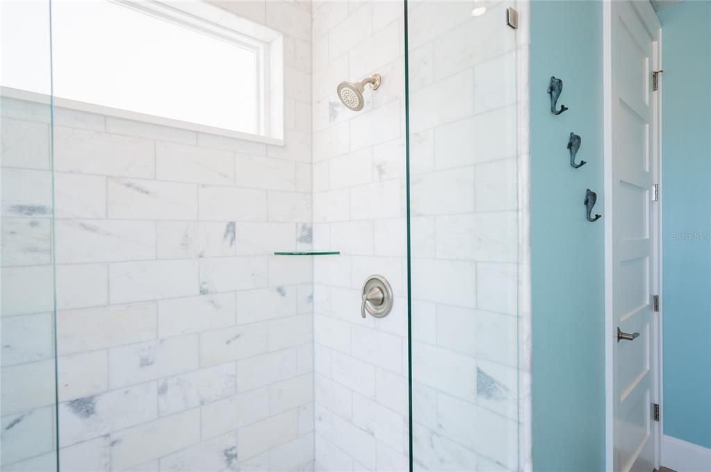 Bathroom, Glass Shower, Interior, Marble Walls